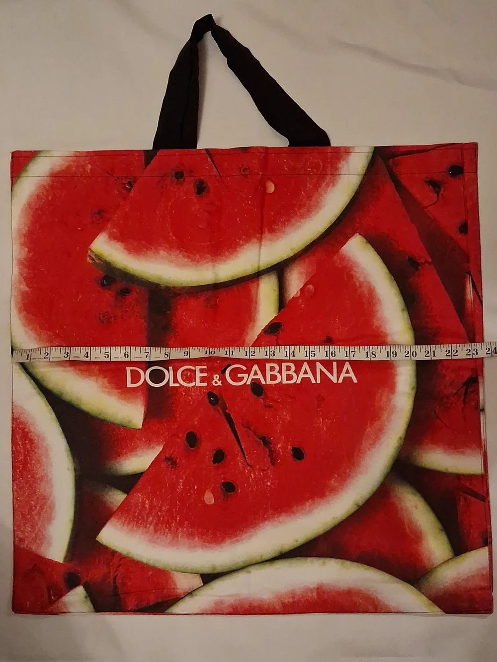 Rear DOLCE & GABBANA Red Oversized Tote Bag - Watermelon Print- NWOT